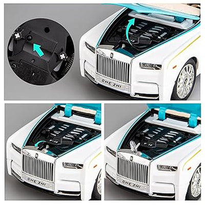 Resembling 1:24 Rolls-royce Phantom Metal Car (White/Blue)