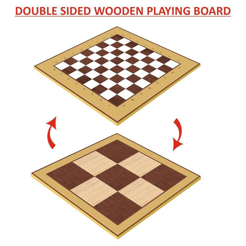 3 in 1 Wooden Chess, Checkers, & Tic Tac Toe Game Set (4 Years till Grown Ups)