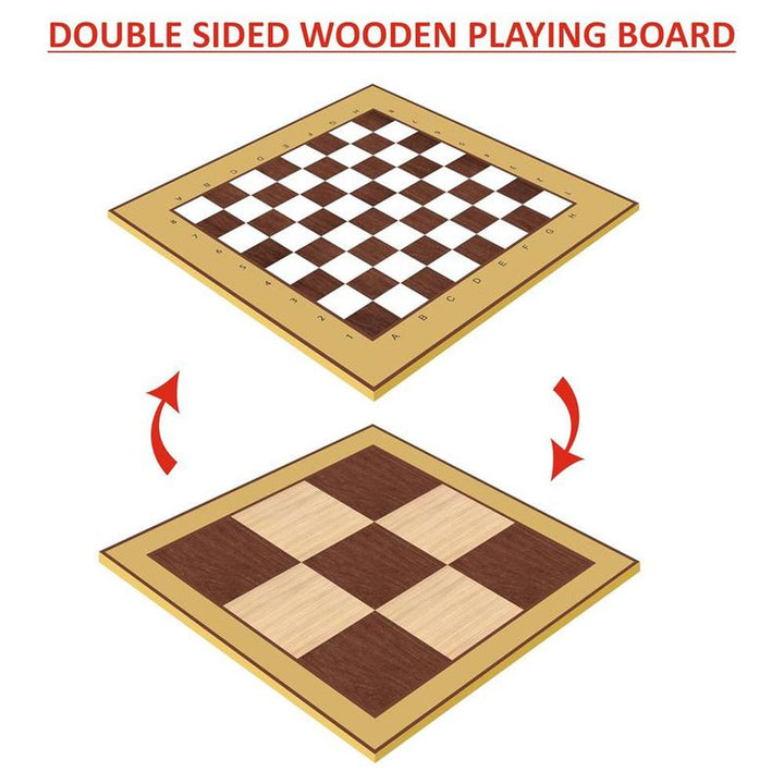 3 in 1 Wooden Chess, Checkers, & Tic Tac Toe Game Set (4 Years till Grown Ups)