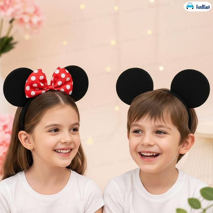 FunBlast Pack of 2 Hairbands for Baby Girls | Cartoon Ear Hair Band