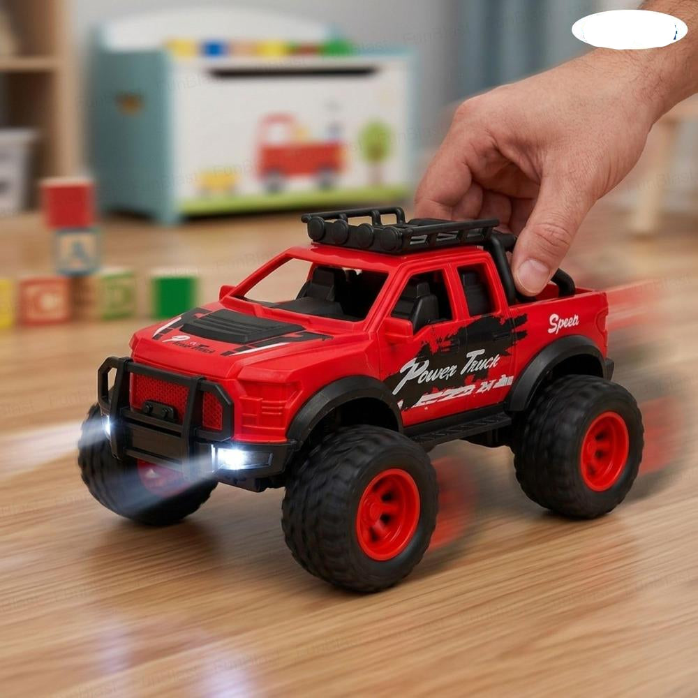 FunBlast Off-Road Toy Cars for Kids | Mini Pull-Back Monster Trucks with Big Wheels- Red