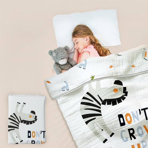 R for Rabbit Softkins Muslin Baby Quilt I Breathable Cotton, Lightweight & Multipurpose Baby Blanket - Zebra White