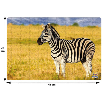 Zebra In The Grasslands Wooden Jigsaw Puzzle, 252 Pieces