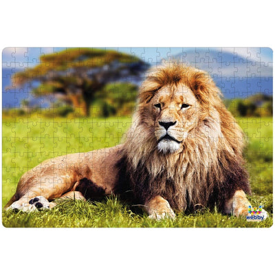 Lion on the Grass Wooden Jigsaw Puzzle, 252 Pieces