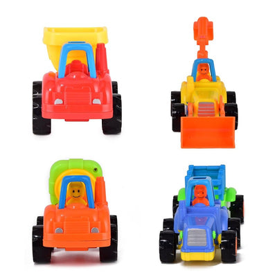 Unbreakable Automobile Car and Tractor Bulldozer (Pack of 4)