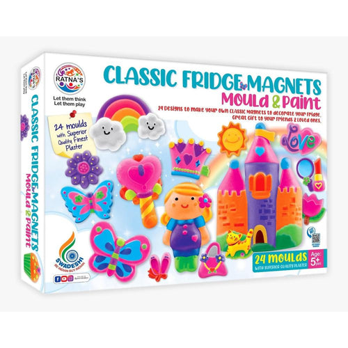 Ratnas Classic Fridge Magnets Mould & Paint Senior I 24 Moulds I DIY Art & Craft Kit