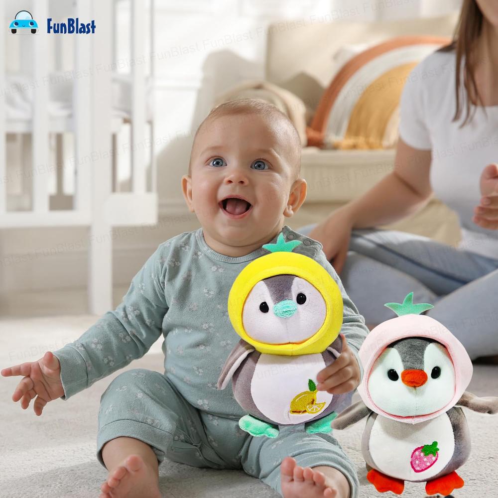 FunBlast Fruity Penguin Soft Toy | Fluffy Stuffed Plush Toy for Kids | Cute Huggable Penguin