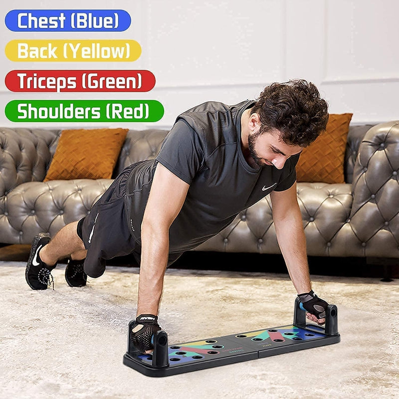 Fitfix 14 in 1 Foldable Push-Up Board | Multi-Function Push Up Bracket Rack Dips Exercise Tool