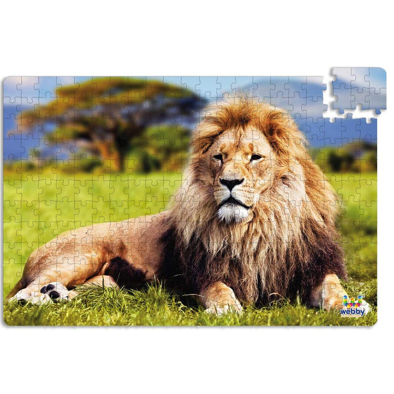 Lion on the Grass Wooden Jigsaw Puzzle, 252 Pieces