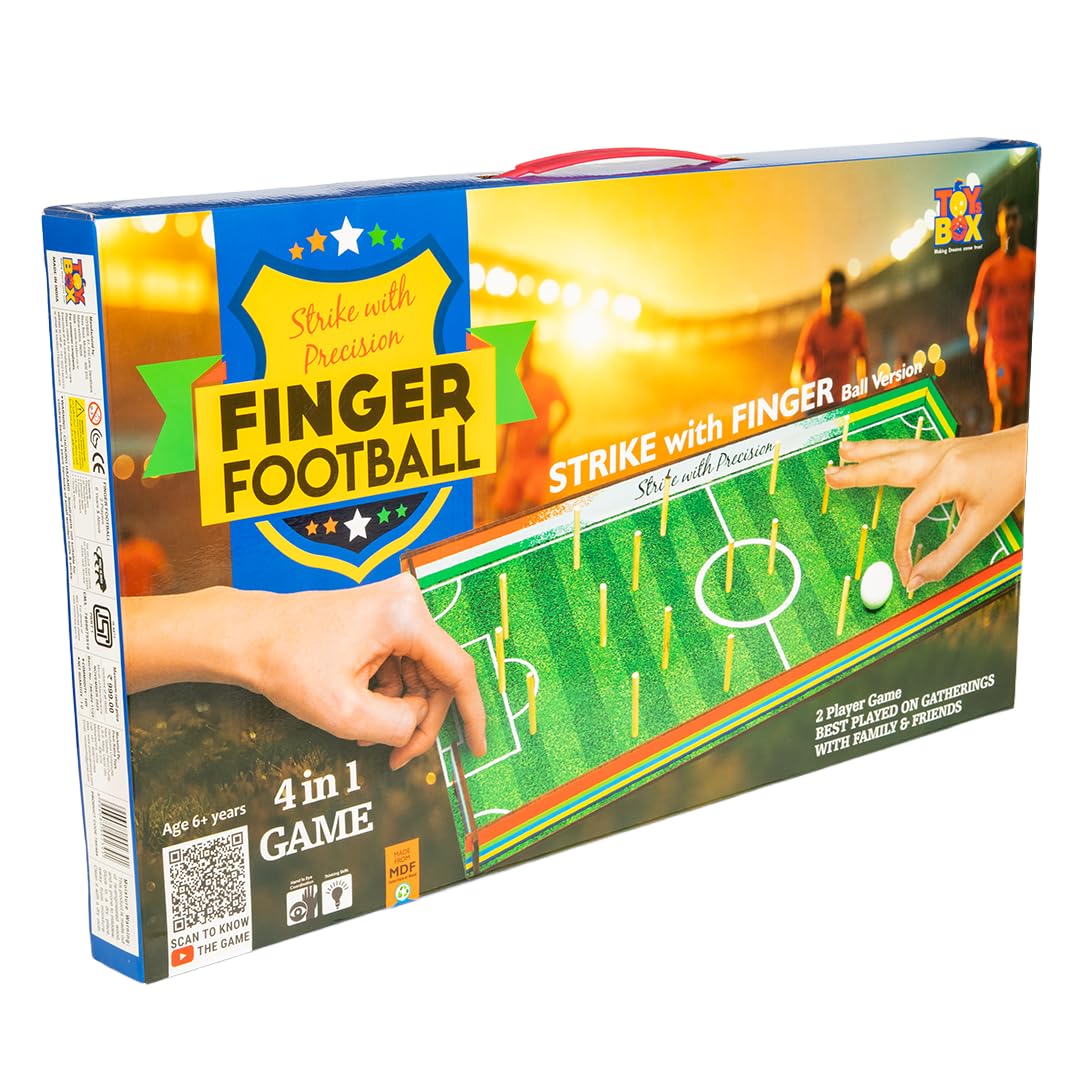 Toy Box by Ratna 4-in-1 Finger Football Table Top Game | Strike with Finger