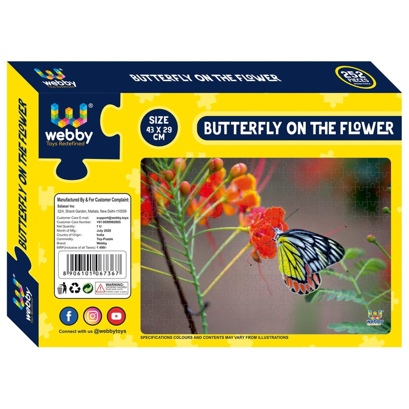 Butterfly on the Flower Cardboard Jigsaw Puzzle - 252 pieces