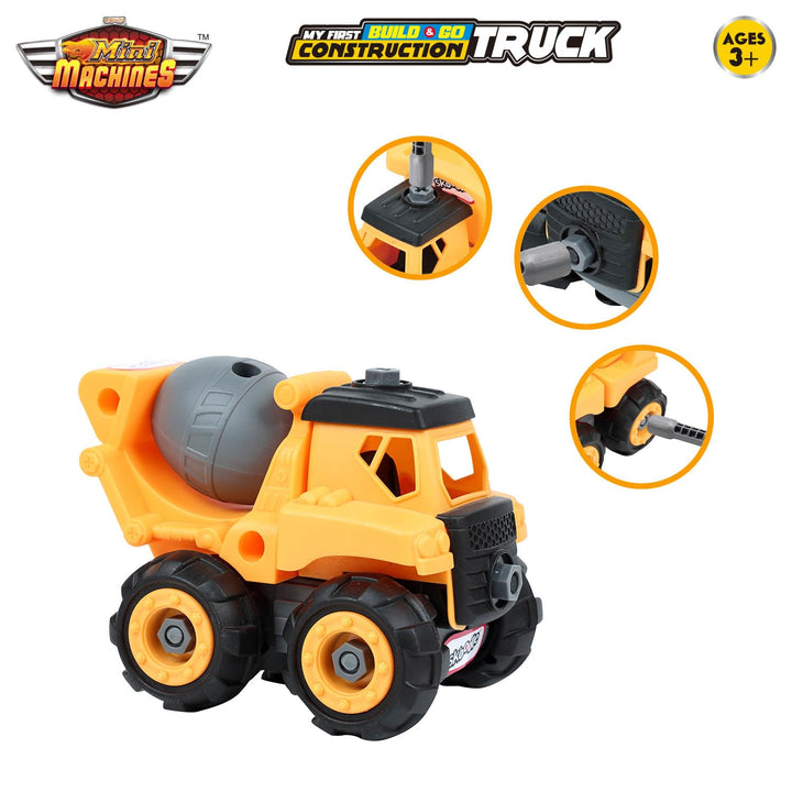 Scoodle Mini Machines My First Build & Go - Construction Truck Toy | Pull Back Vehicle for Kids