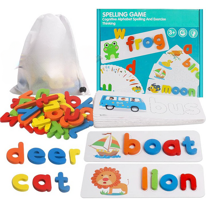 Wooden Spelling Learning Toy (Educational Developmental Sight Words and Skills)