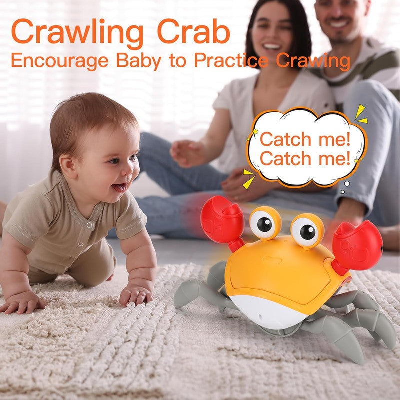 Crawling Crab Musical Toy with Automatically Avoid Obstacle (Yellow)