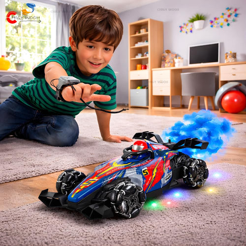 Big Drift Racing RC Car | Rechargeable Stunt Car with Gesture Watch, RGB Lights & Spray Smoke