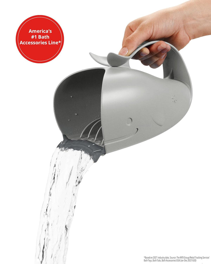 Skip Hop Moby Waterfall Bath Rinser - Grey | Soft Comfort Edge Bath Rinse Cup