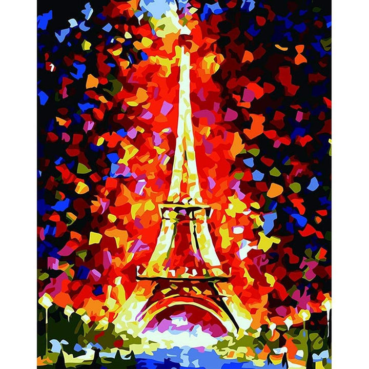 DIY Paint By Number Painting Kit Without Frame - Eiffel Tower Design (13 Years till Grown Ups)