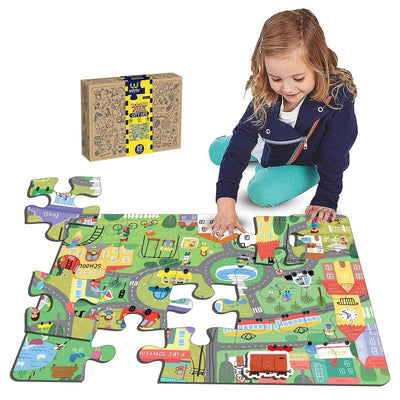 My City Wooden Jigsaw Puzzle Toy, 20 Pcs