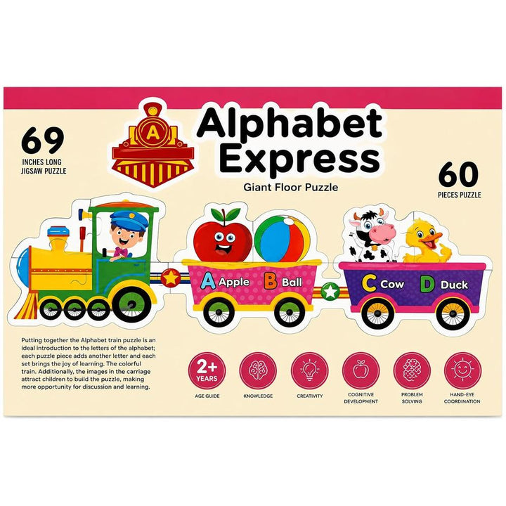 Ratna's Alphabet Express- Giant Floor Puzzle | A to Z Learning | 60 Pieces