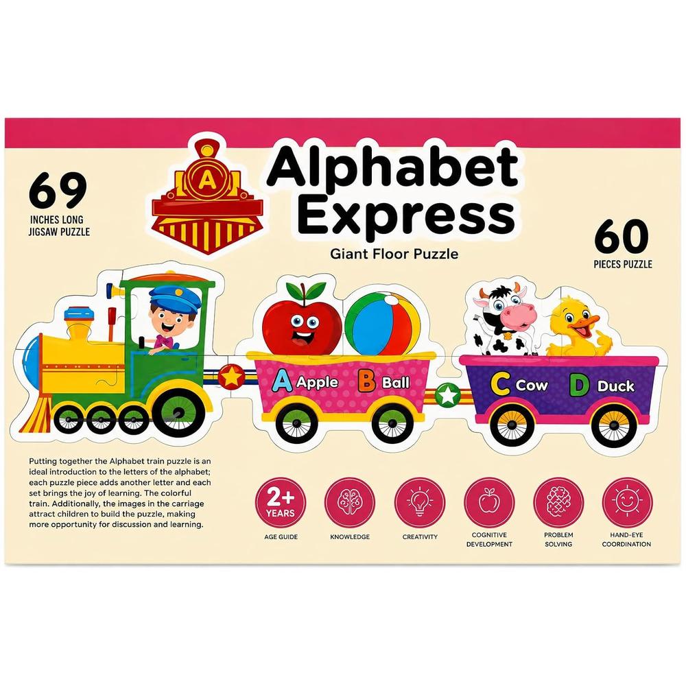 Ratna's Alphabet Express- Giant Floor Puzzle | A to Z Learning | 60 Pieces
