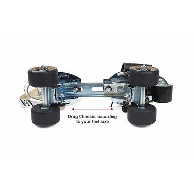 Fibrol with Brake Adjustable Quad Roller Skates | 6-15 Years (MYC)