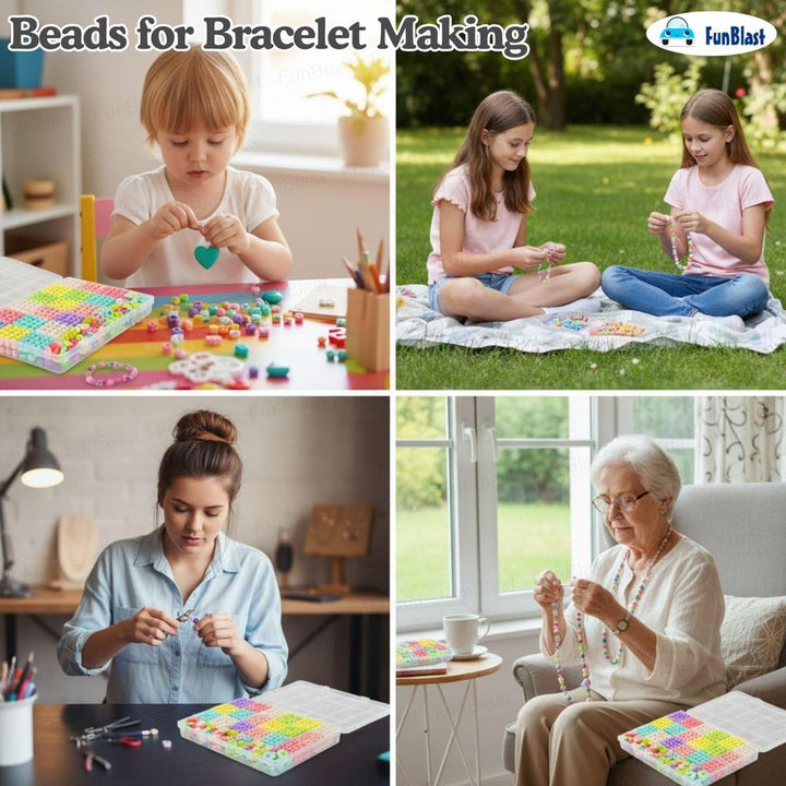FunBlast DIY Bracelet Making Kit for Girls | Beads, Charms & Jewelry Craft Set
