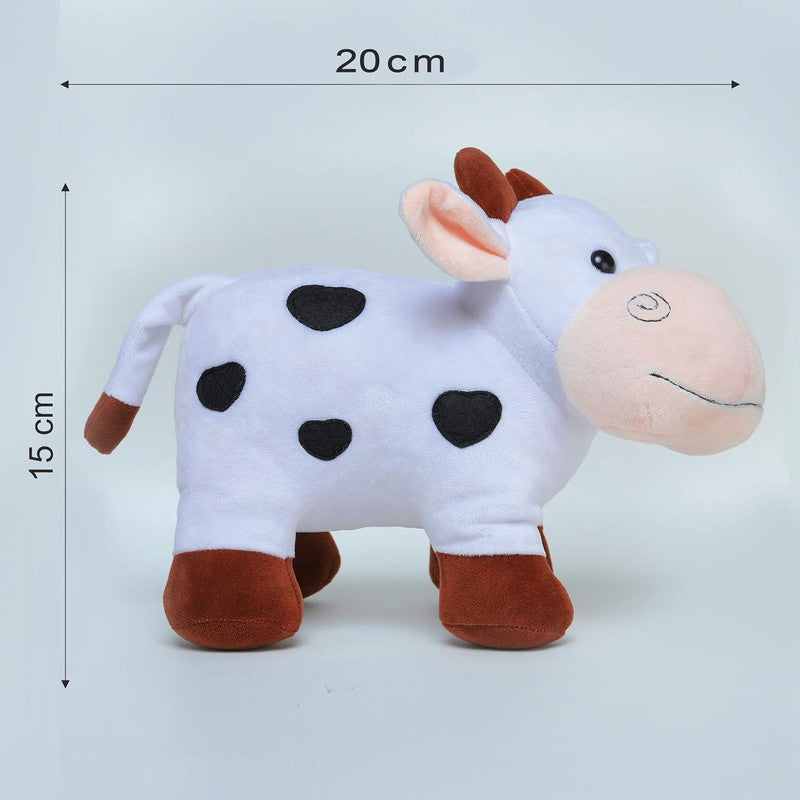 Plush Adorable Standing Cow with Smiling Face Stuffed Soft Doll Toy for Kids