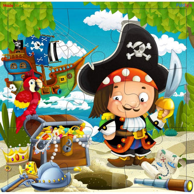 Wood Jigsaw Puzzle - 9 Pieces (The Good Pirates - Pack of 4)
