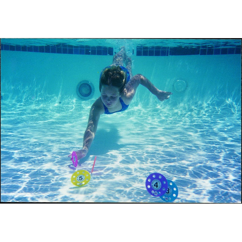 Fitfix Diving Discs with Numbers (Set of 6) | For Swimming Pool and Water Fun Activities