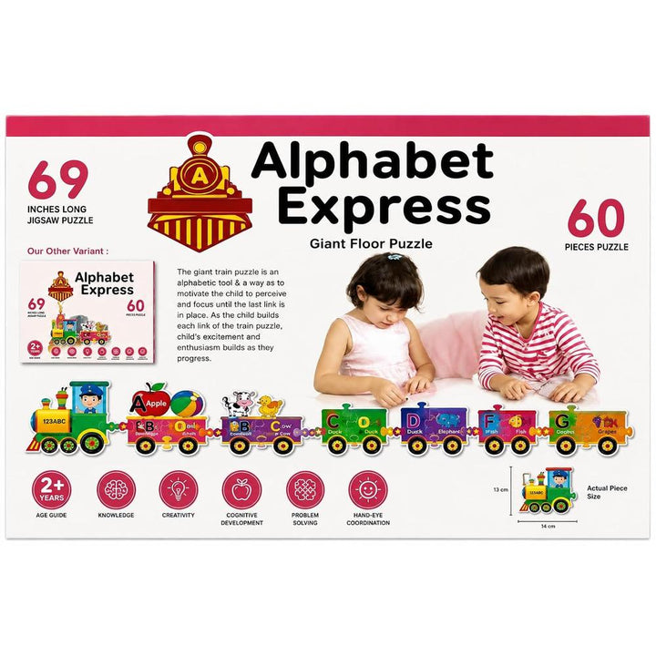 Ratna's Alphabet Express- Giant Floor Puzzle | A to Z Learning | 60 Pieces