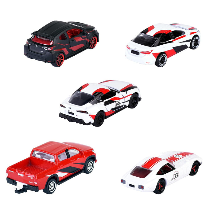 Set of 5 Licensed Majorette Diecast Cars (Japan Racer) - Toyota GR Supra, Toyota Hilux Revo, Toyota Corolla Altis, Toyota Grmn Yaris, Toyota 2000 GT