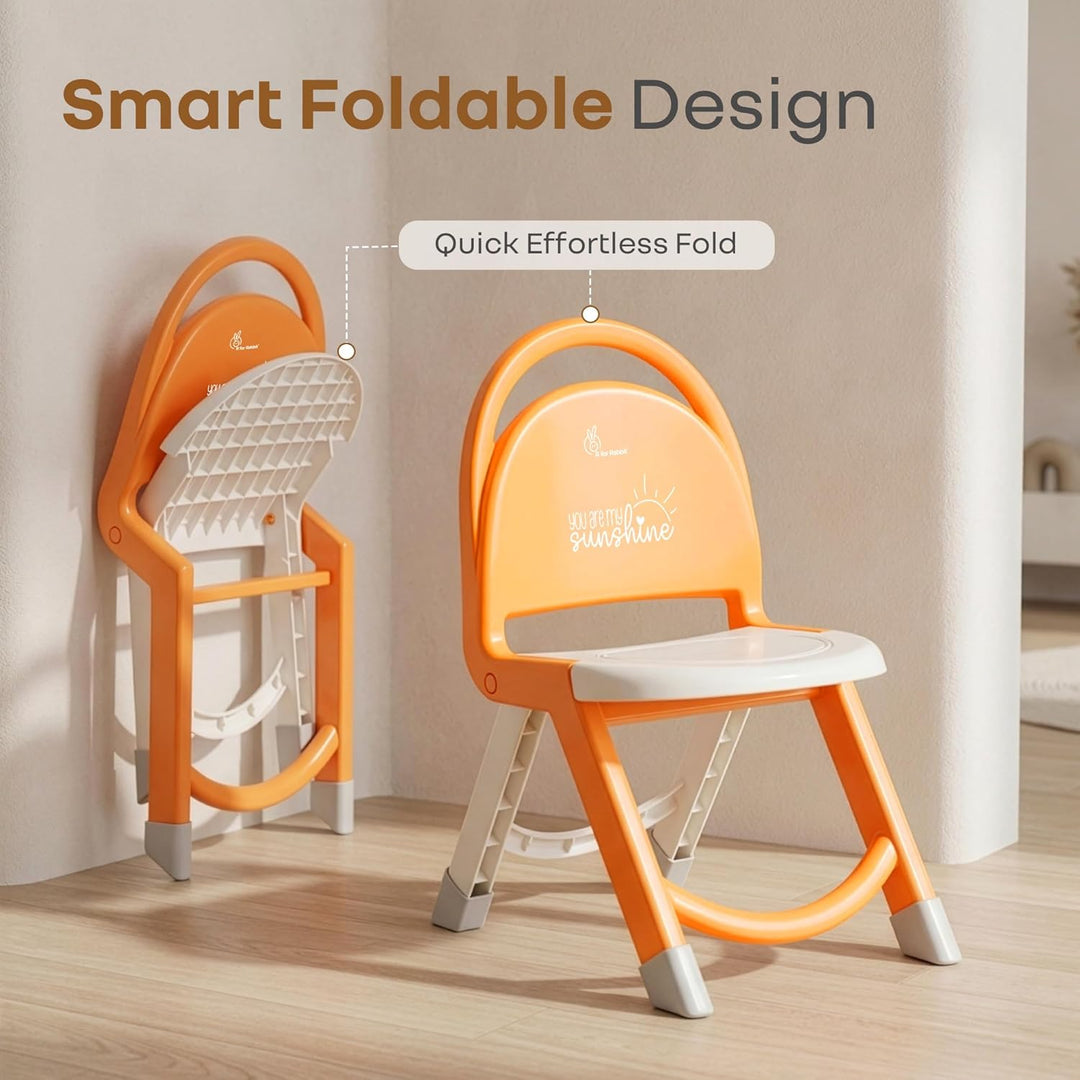 R for Rabbit Jelly Bean Zippy Foldable Kids Chair  - Orange White
