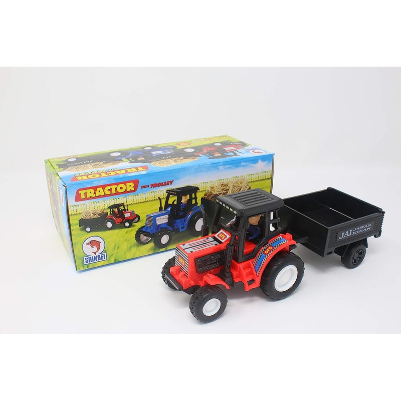 Tractor with Trolley Pull Back Toy for Kids