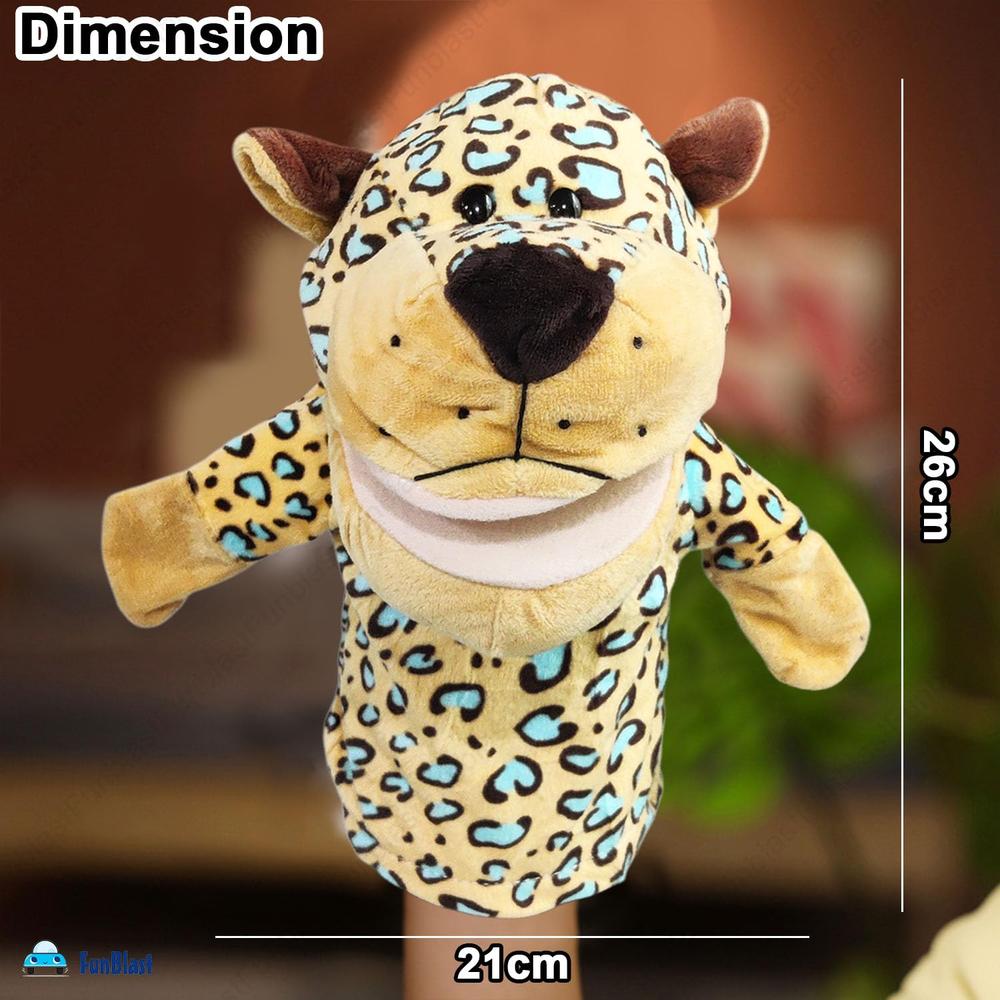FunBlast Leopard Hand Puppet for Kids | Animal Puppet with Movable Mouth for Storytelling & Role Play