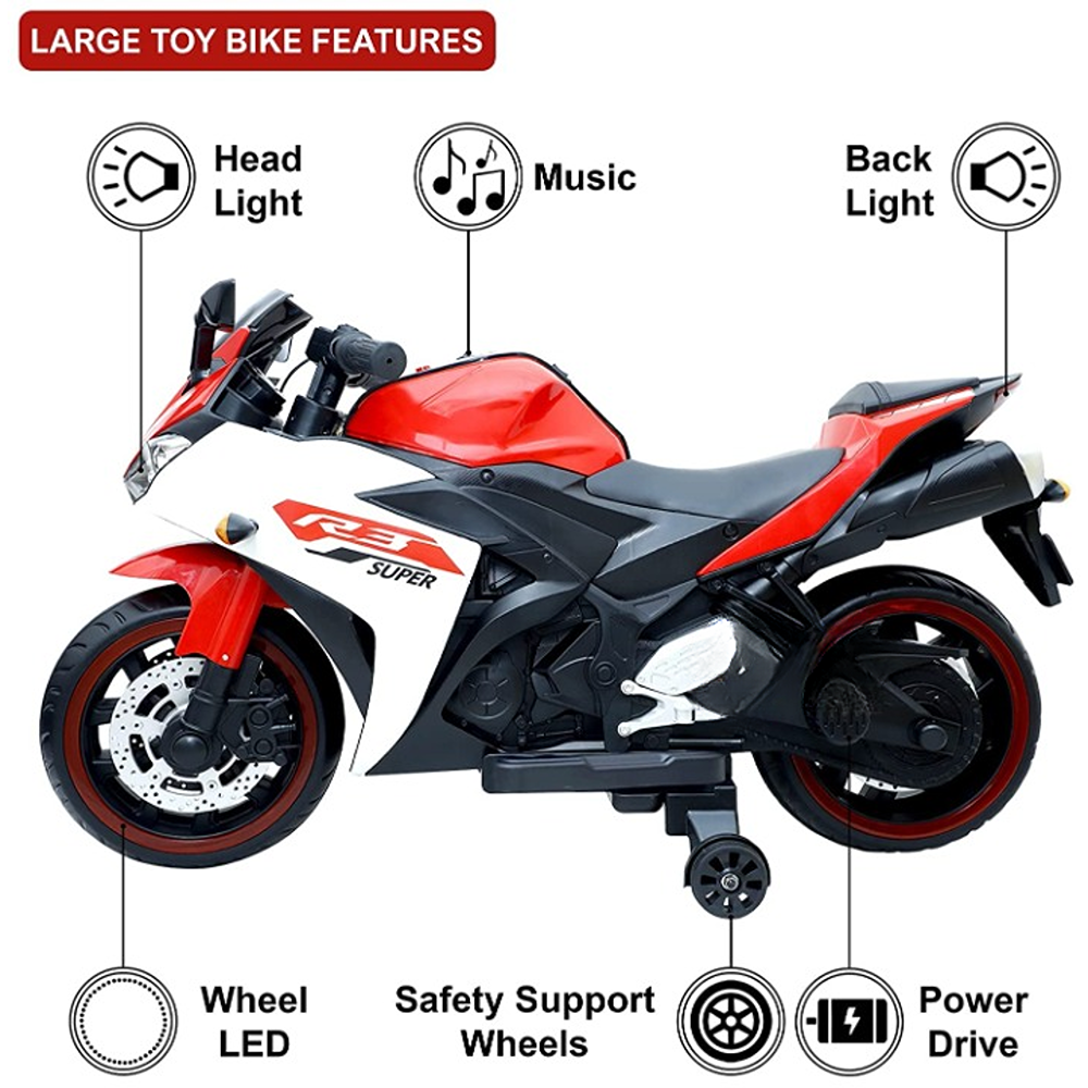 Red Ride-On | Rechargeable Battery Operated | R3 Bike (COD Not Available)