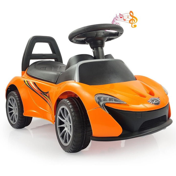 Non Battery Operated Ride On with Music and Lights | 1 to 4 years | McLaren Car (Orange) | COD not Available