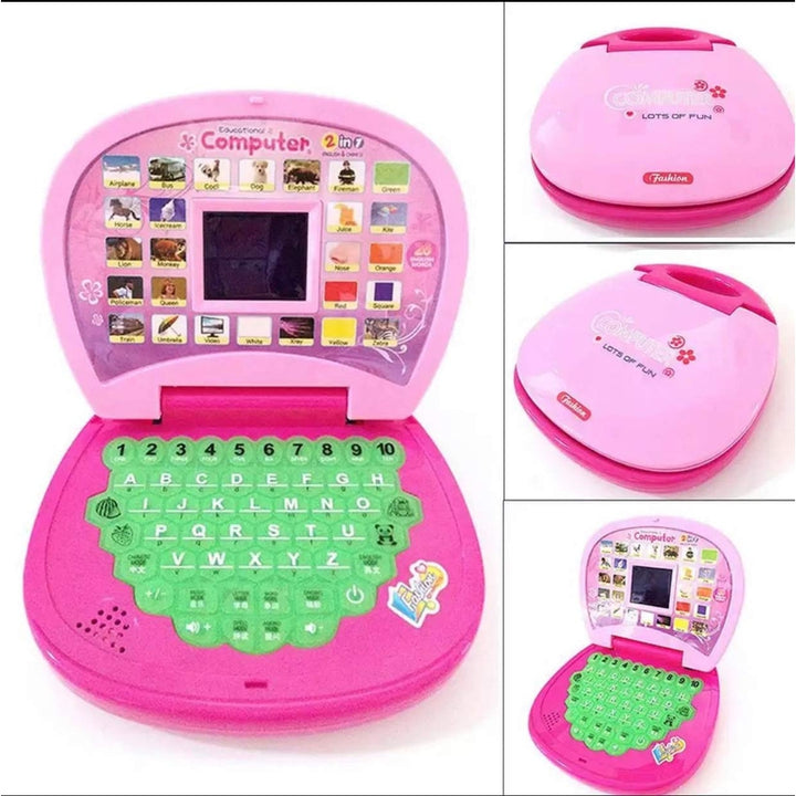 Apple Shape Educational Tablet Toy (Early Educational Learning Machine Toys) - Pink