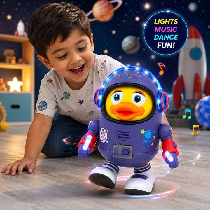 Gooyo Duck Space Dancing Toy for Kids | Musical Dancing Duck with LED Lights | Interactive Toy