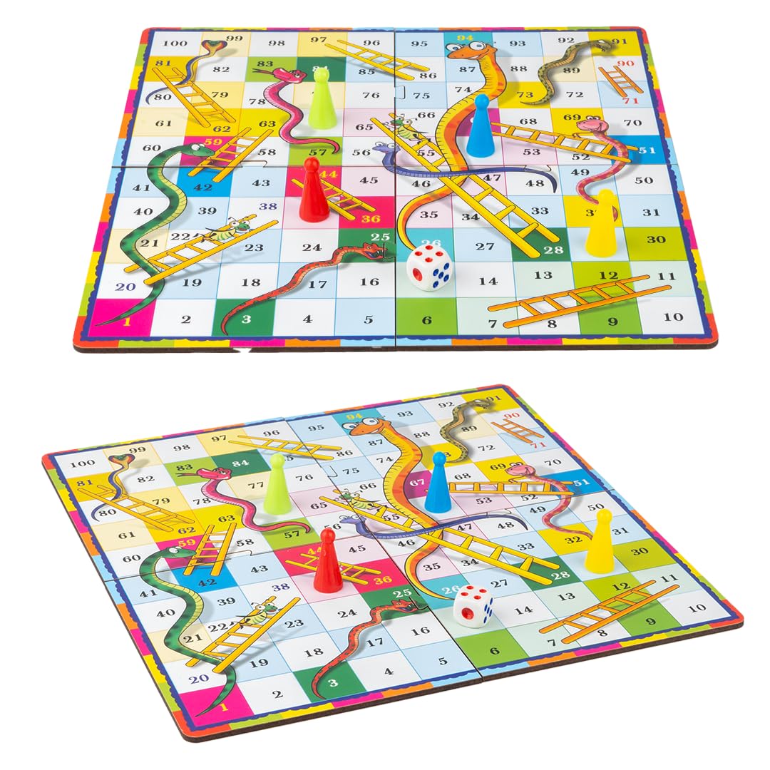 Ratna's Pocket Snakes & Ladders Travel Board Game I Portable Family Game