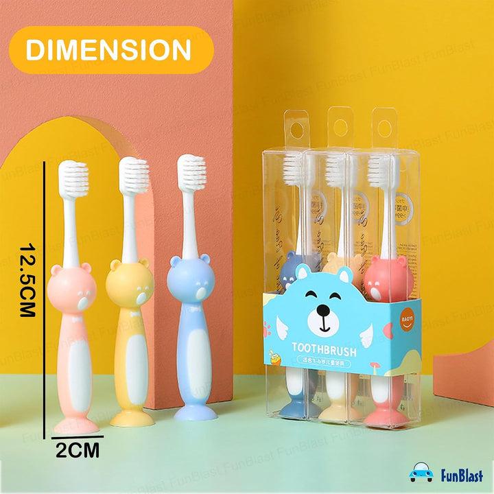 FunBlast Kids Toothbrush | Soft PBT Bristle Manual Toothbrush for Children | Set of 3
