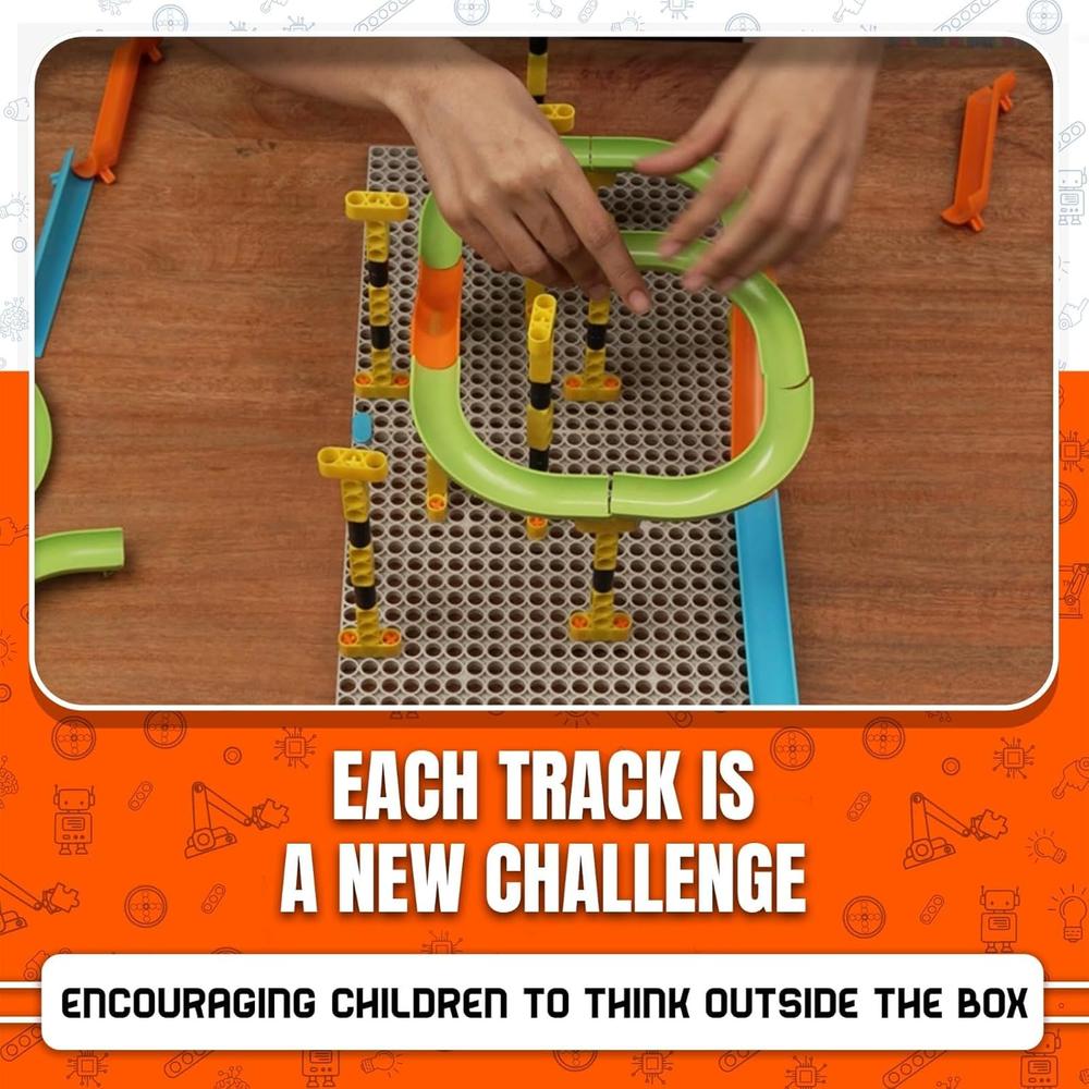 Blix Marble Run 1 Construction Set | 118-Piece Construction Set | Build Your Own Marble Tracks | Creative STEM Building Toy