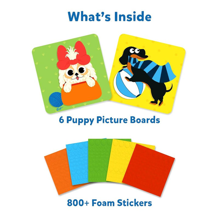 Fun With Foam Puppies Art Activity with Colorful Foam Stickers