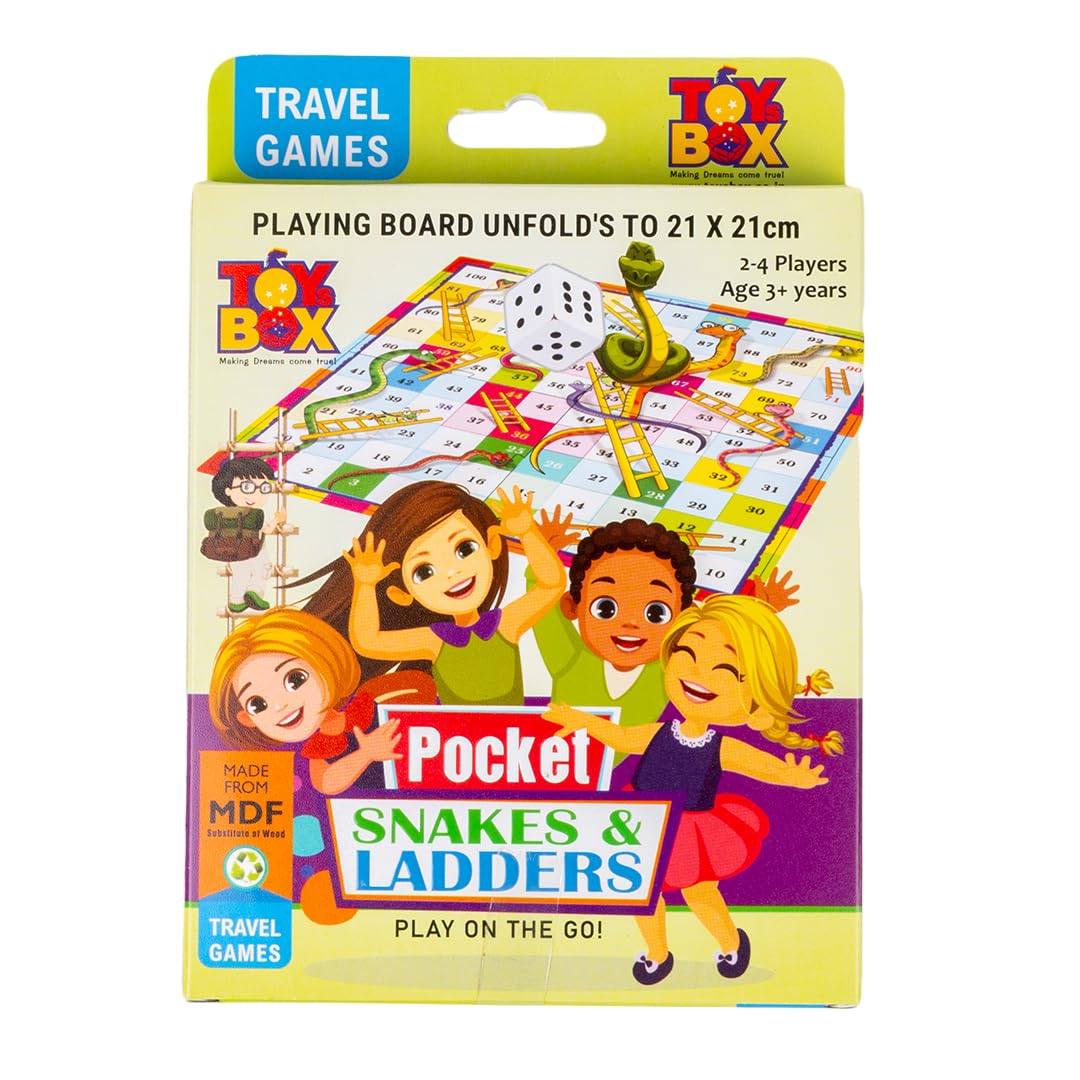 Ratna's Pocket Snakes & Ladders Travel Board Game I Portable Family Game