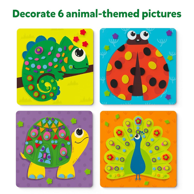 Fun With Foam Animals Art Activity with Colorful Foam Stickers