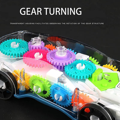 Concept Transparent Car Toy with Music, Colorful Light and Colorful Moving Gears