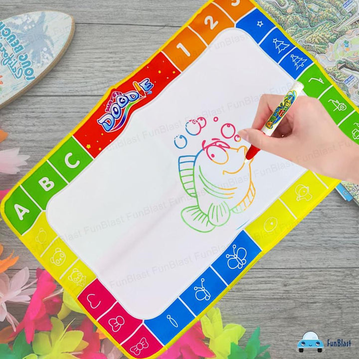 FunBlast Magic Water Drawing Mat with Rainbow Color Swatches | Aqua Magic Drawing Pad