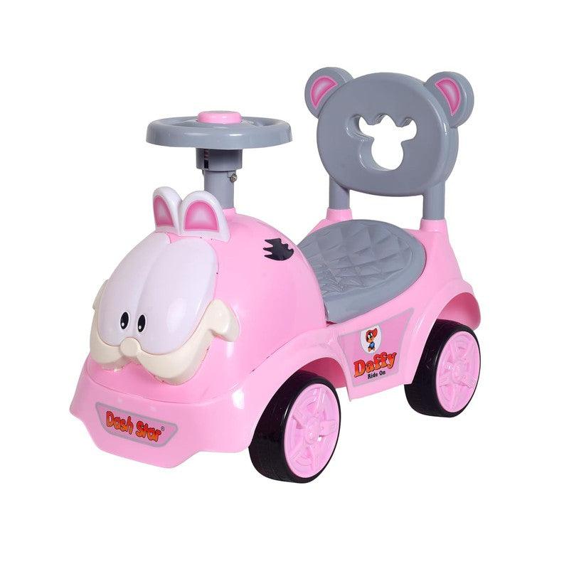 Non Battery Operated Deffy Ride-On Car with Music, Sound, Light, Backrest and Comfortable Seat | Pink | COD Not Available