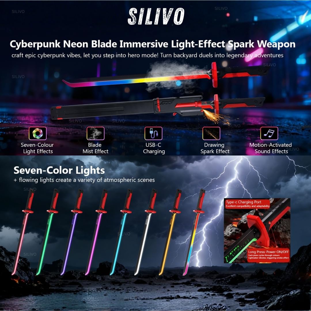 Lightsaber Dazzling Sparking Sword | Lighting Action Toy with Glow & Mist & Sound