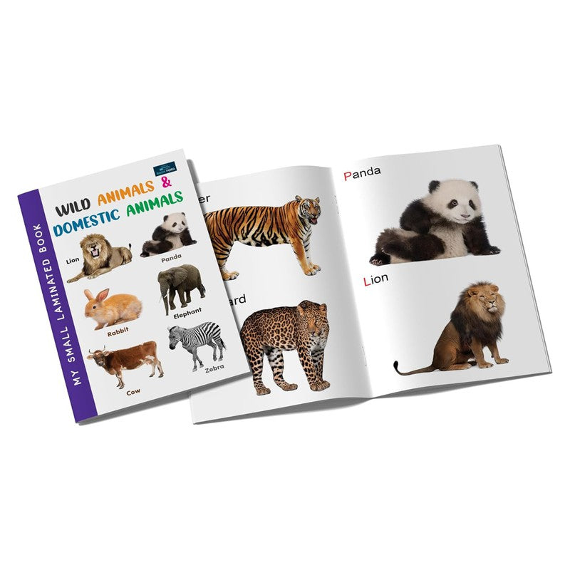 My Small Laminated Book - Wild Animals & Domestic Animals Books For Kids