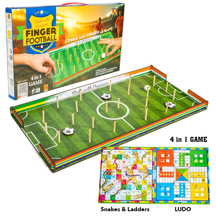 Toy Box by Ratna 4-in-1 Finger Football Table Top Game | Strike with Finger